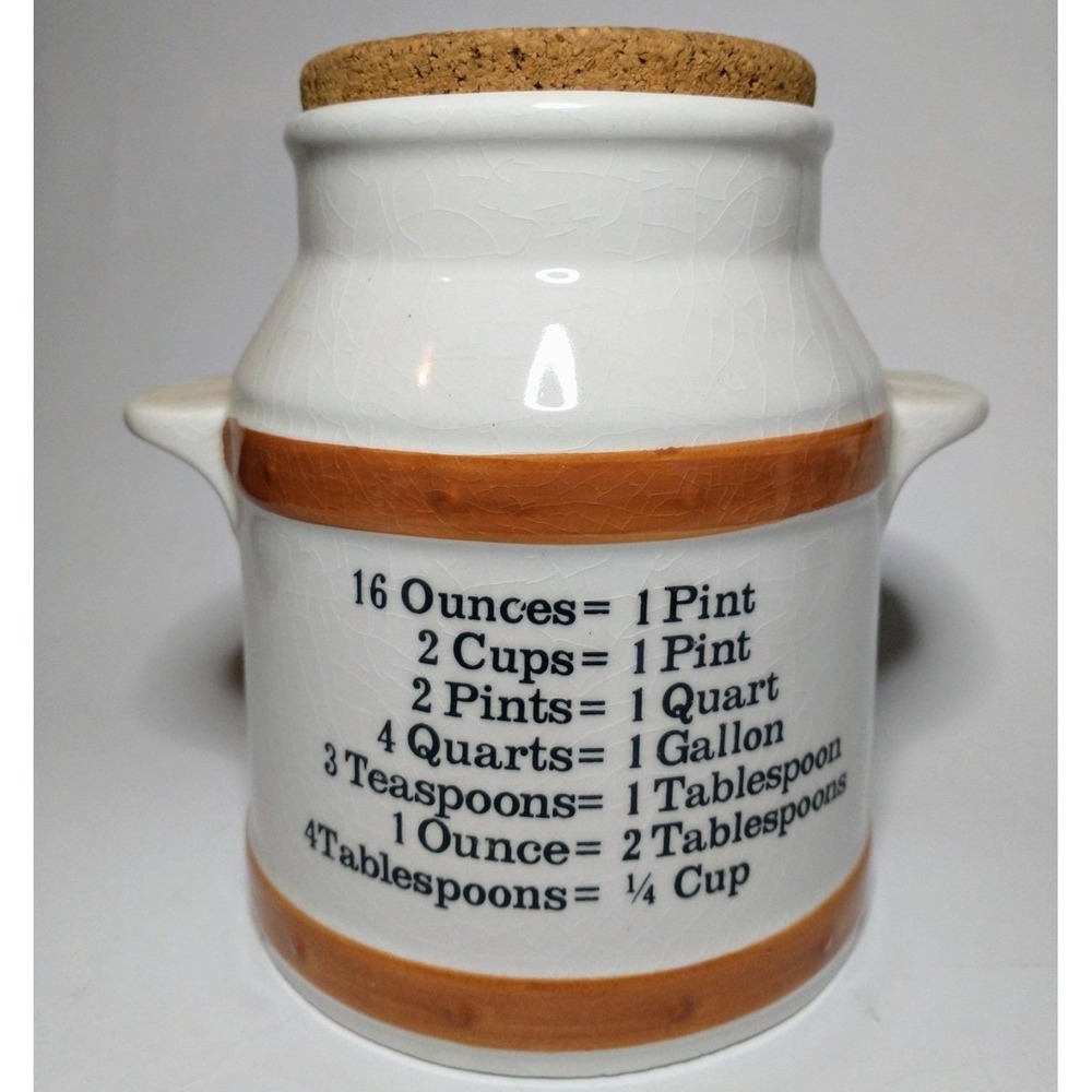 VTG FTD Secla Portugal Ceramic Floral Canister Cork Lid Conversion Chart 7035 - Picture 3 of 7